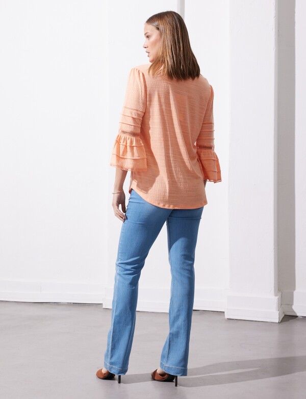 Blusa Frunces Hombro CORAL