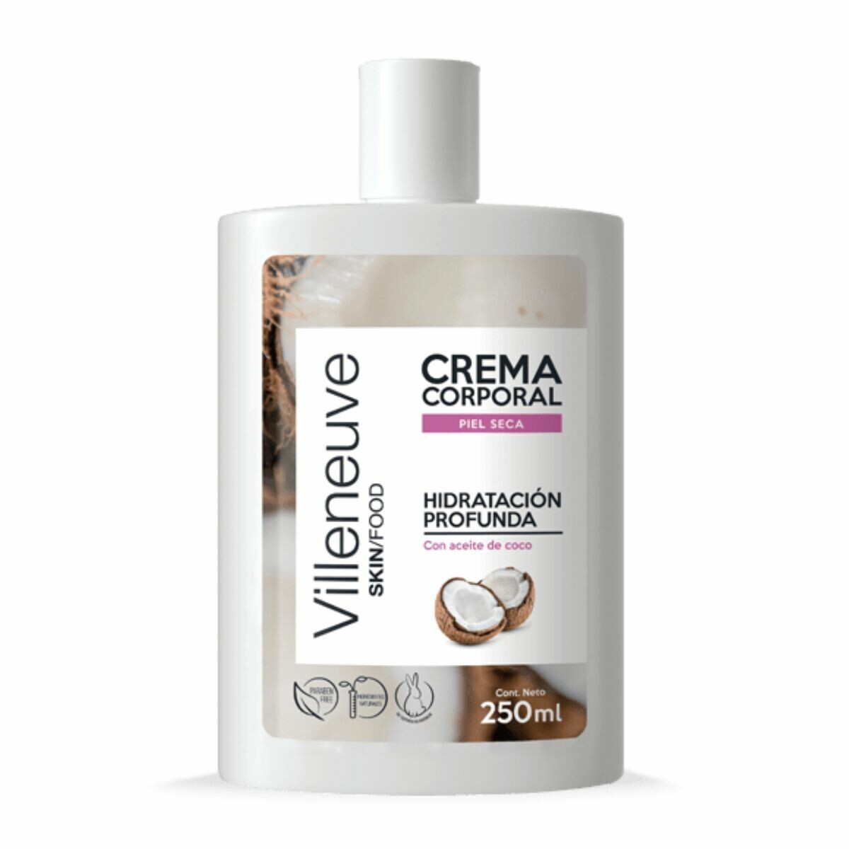 CREMA CORPORAL VILLENEUVE 250 ML COCO HIDR & REVIT PIEL SECA 