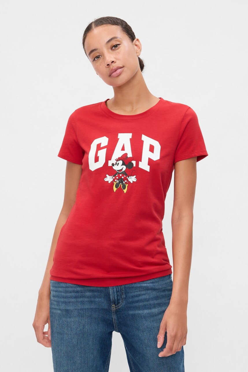 Remera Logo Gap Minnie Mujer Sp Dis Fam Red