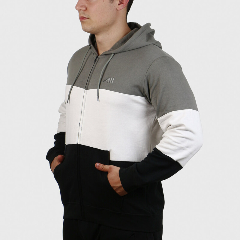 Austral MEN COTTON JACKET WITH HOOD- GREY/BLACK Gris-Negro