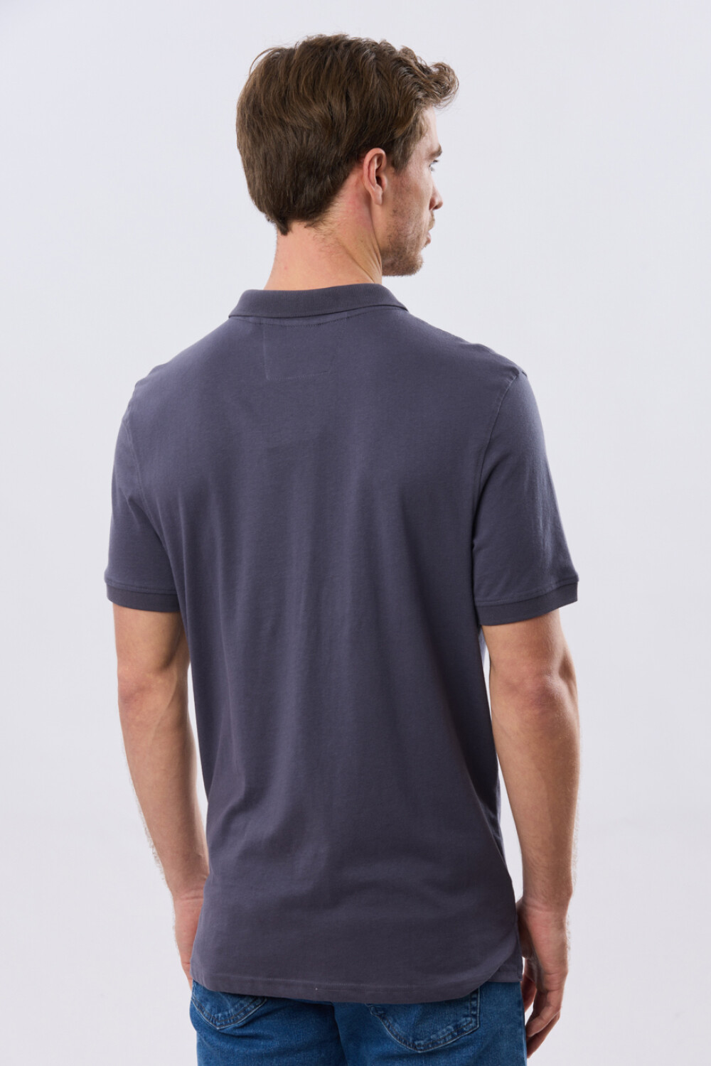 REMERA POLO LISA JERSEY Azul