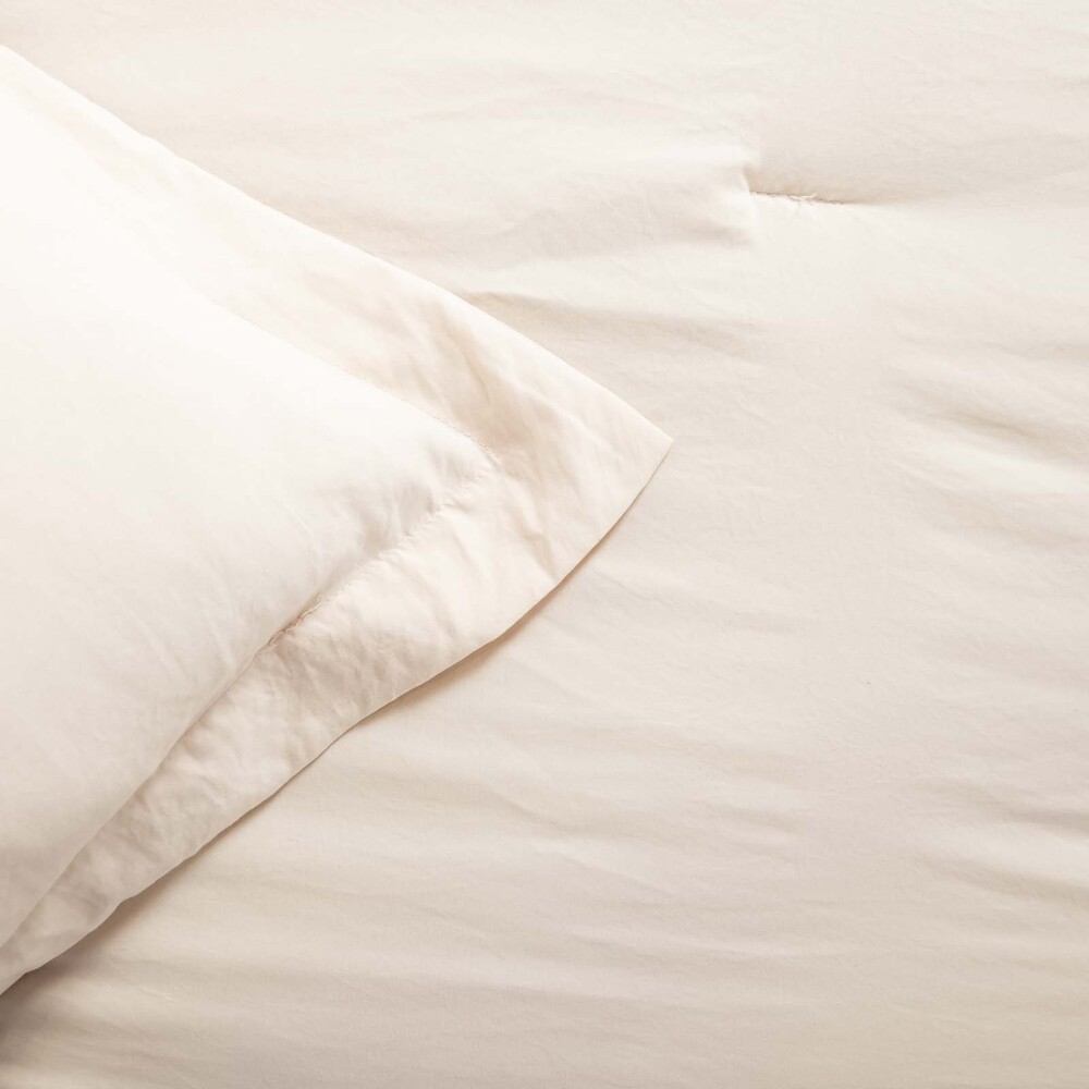 SET CUBRECAMAS 1 PLAZA POLIESTER NATURAL-BEIGE PREWASHED ARENA