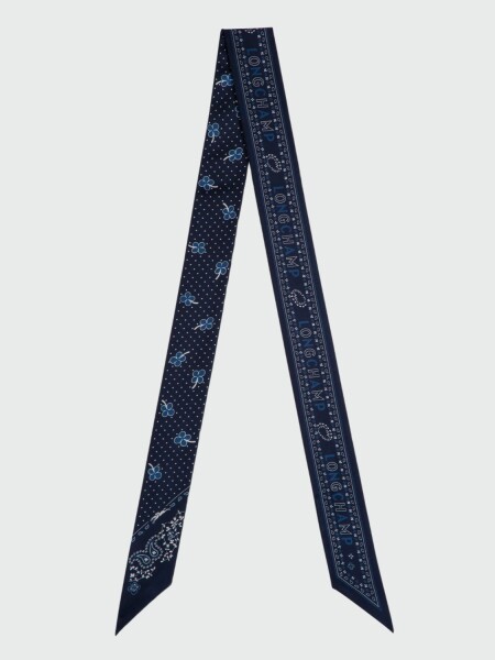 LONGCHAMP - PAÑUELO BANDANA DE SEDA Azul