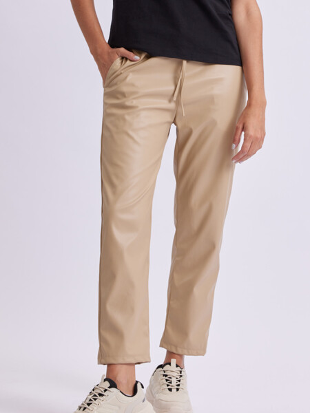 Pantalón pu Beige
