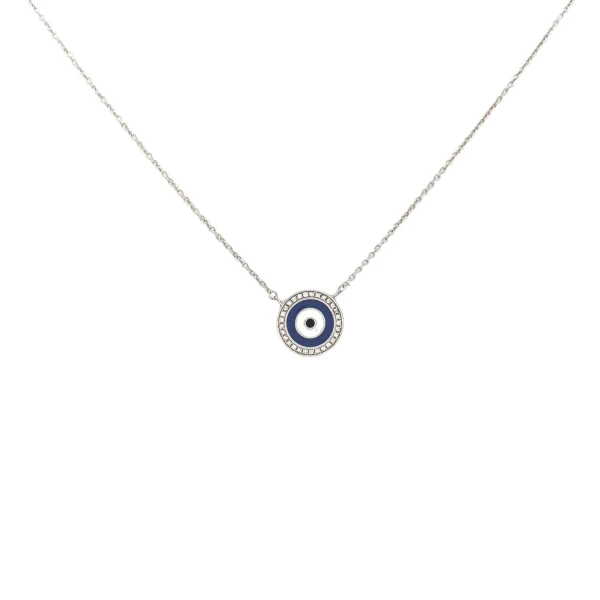 Conjunto medalla Ojo turco- Plata 925 - Zirconias- CJ3057 conpiedra