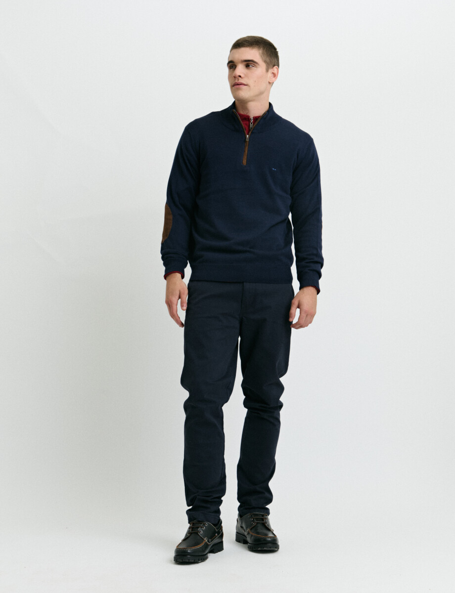 470996 SWEATER MEDIO CIERRE HARRINGTON LABEL Azul Oscuro