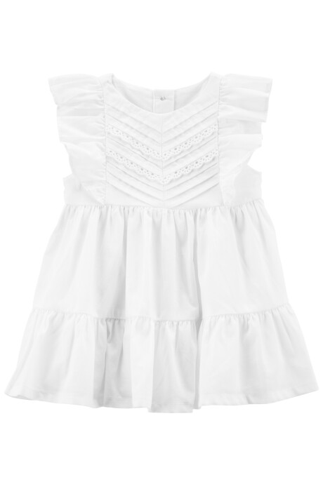 Vestido de algodón con volados y ojales 0