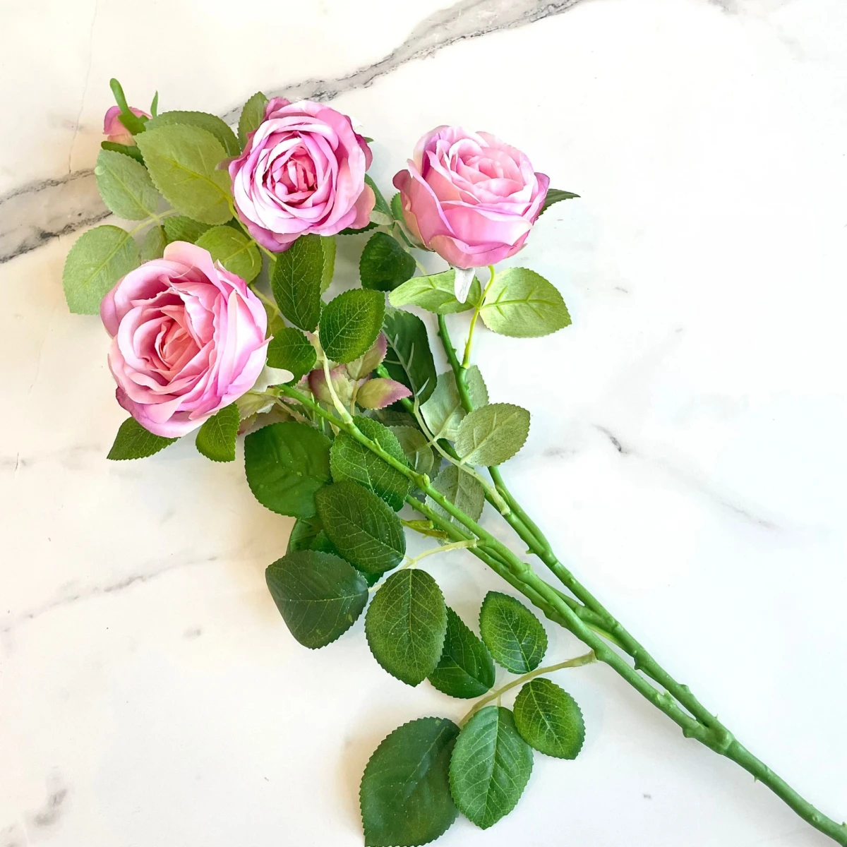 Planta Ramo Flores Artificial Louis Rose 70cm 