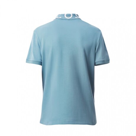 LACOSTE POLO PIQUE JACQUARD MC CELESTE