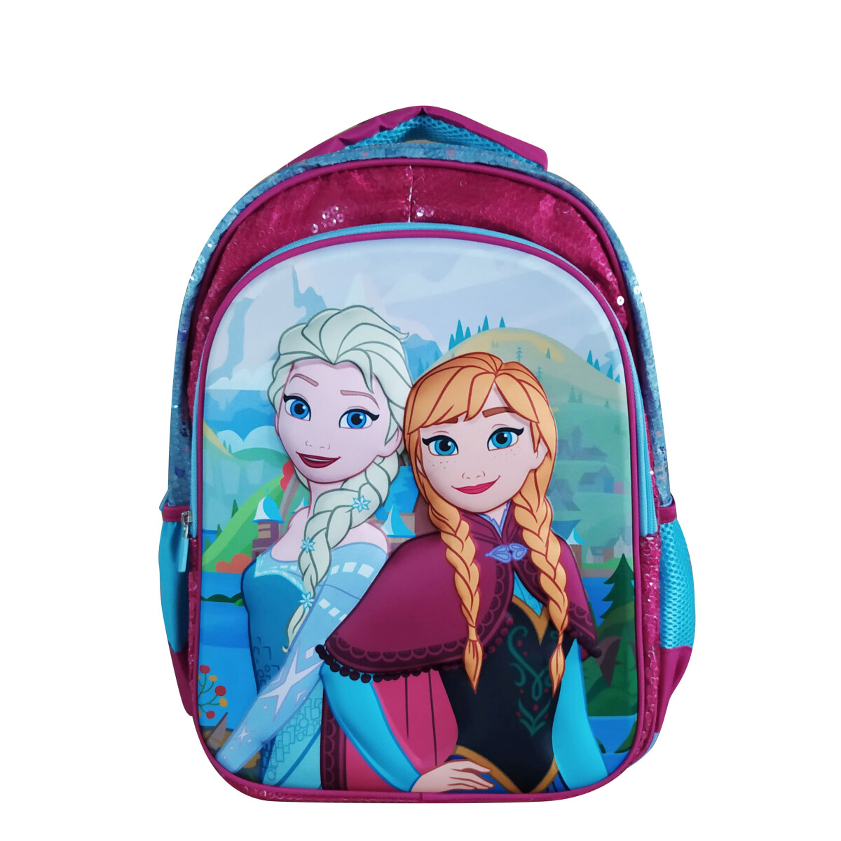 Mochila Infantil Disney Frozen - Celeste - Bordó 