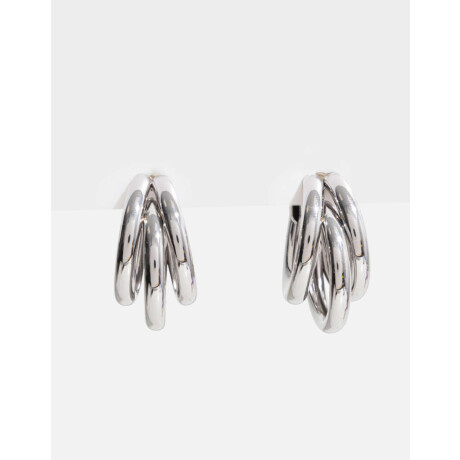 Argollas De Metal Plateado Rodio