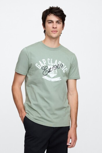 Remera Gráfico Logo Gap Hombre Gasoline Green