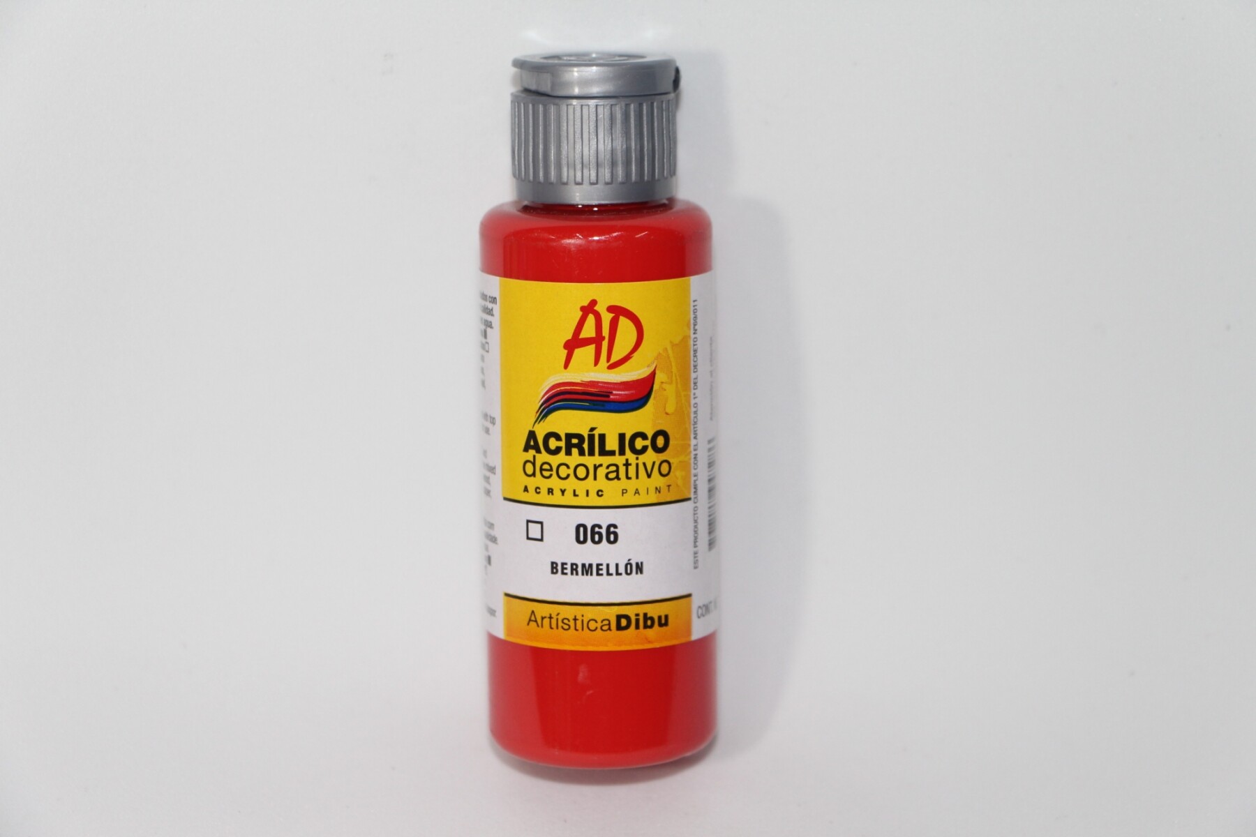 PINTURA ACRILICA ARTISTICA DIBU 60 ML. DIFERENTES COLORES - COLOR BERMELLON 066 