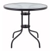 Mesa de Patio de Hierro y Vidrio Redonda Negra 80cm Mesa de Patio de Hierro y Vidrio Redonda Negra 80cm