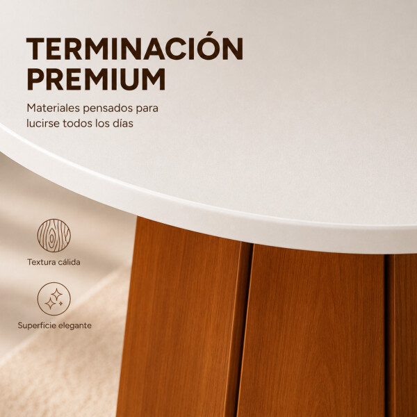 Mesa Comedor ComboHome Lavanda Redonda Diseño Laqueada 105Cm Color Blanco