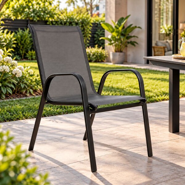 SILLA DE JARDIN APILABLE - GRIS SILLA DE JARDIN APILABLE - GRIS