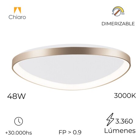 Plafón LED, Diseño triangular, Dimerizable 48W 65CM DORADO
