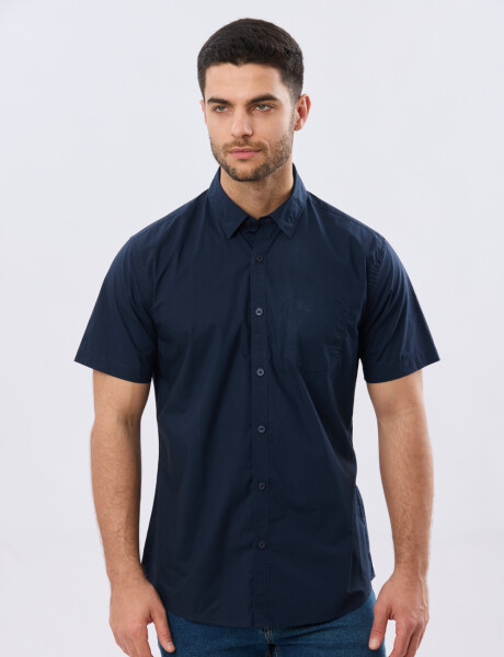 CAMISA LISA DE ALGODÓN Azul