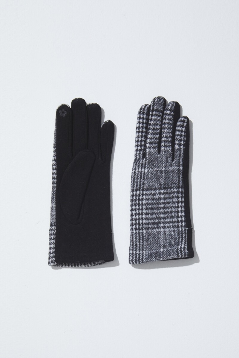 Guantes escoceses blanco y negro