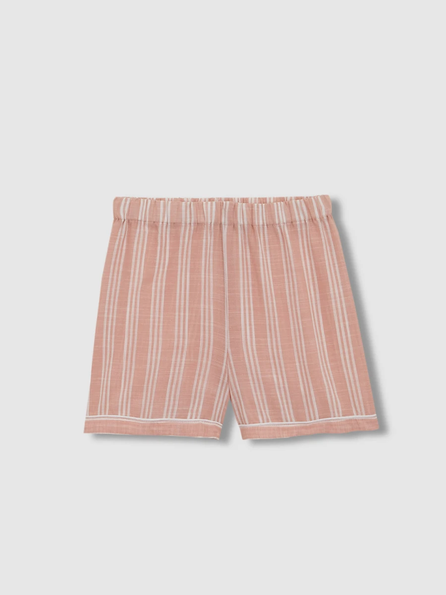 Pijama Corto Con Rayas Bicolor Nude