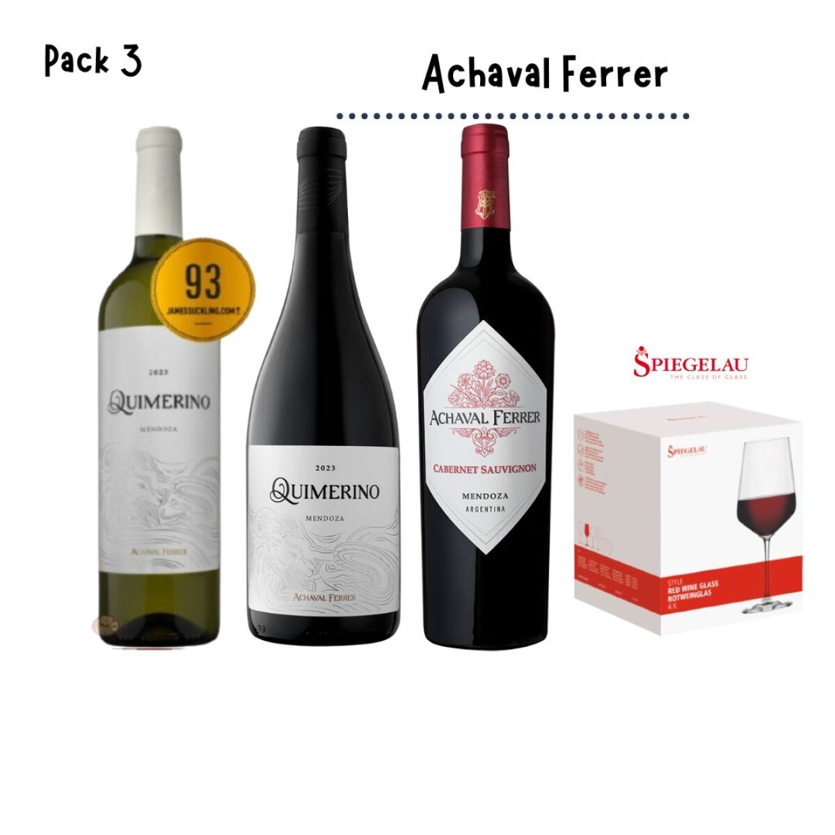 Pack Achaval Ferrer , Set x4 Spiegelau Style Vino Tinto 