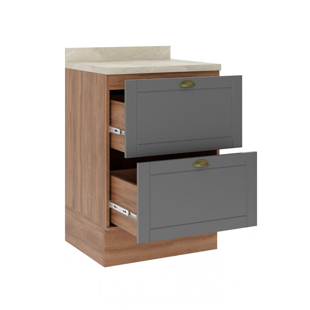 Bajo Mesada Americana con Cajones 60 Gris Bajo Mesada Americana con Cajones 60 Gris