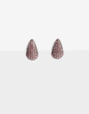 Aros Colgantes Cortos Strass Aros Gota Strass - Negro