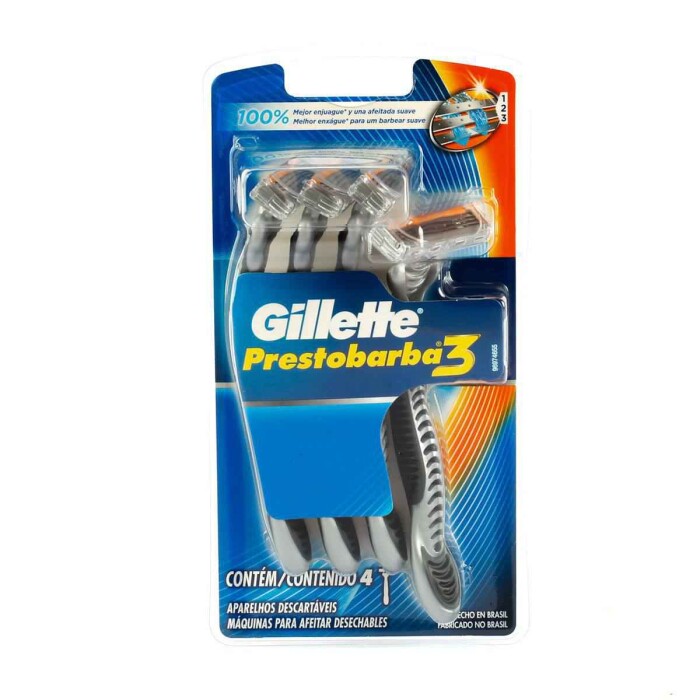 GILLETTE MAQ PRESTOB 3 HOMBRE X 4 DESECH única