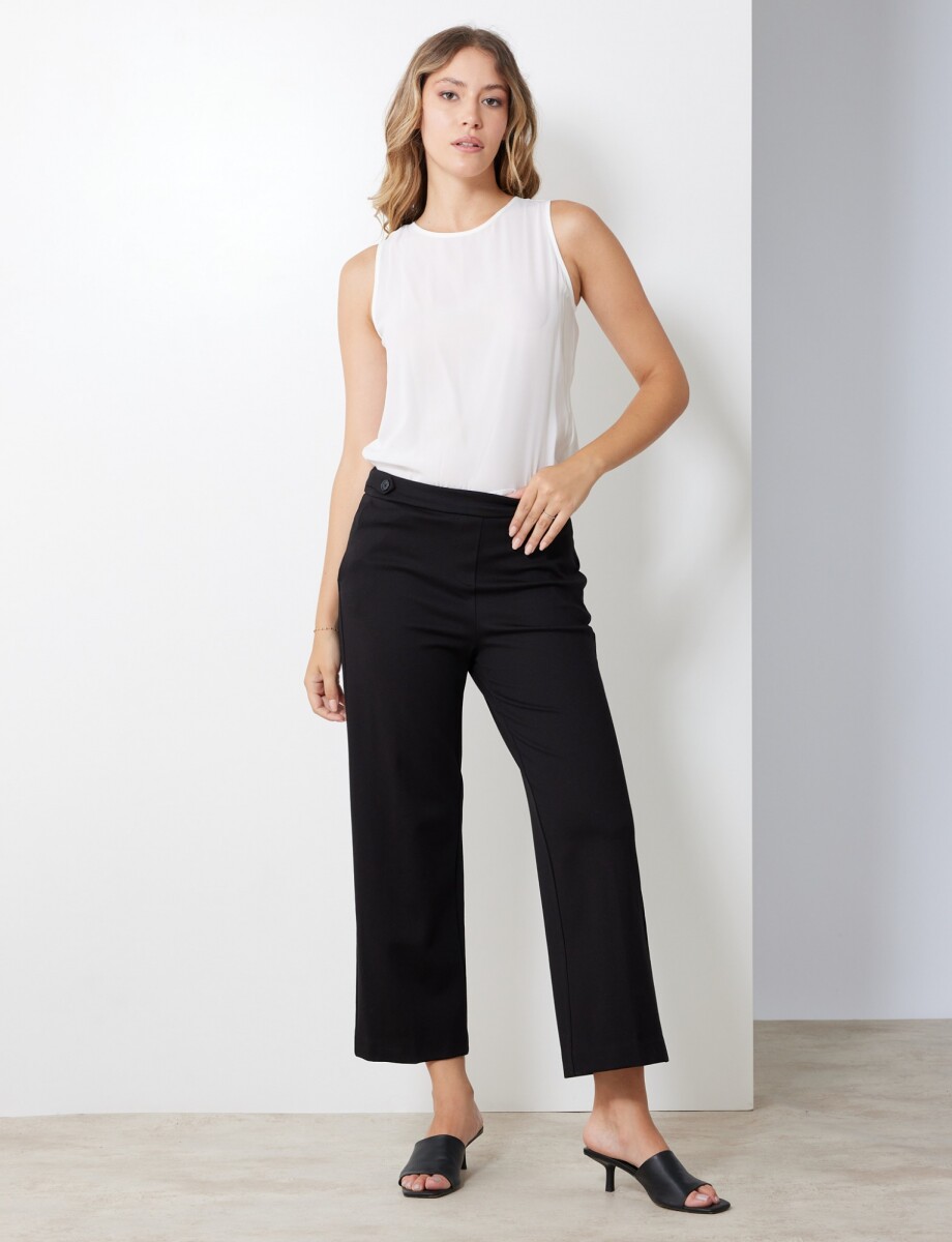 Pantalon Recto Botones - Negro 