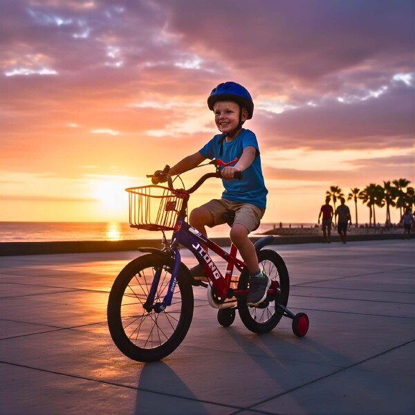 Bicicleta Infantil Yjtong Rod 16 Canasto Parrilla Rueditas Rojo 1