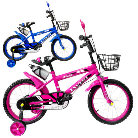 Bicicleta Niño y Niña Montaña Rod 16 C/ Canasto, Rueditas y Acc Azul