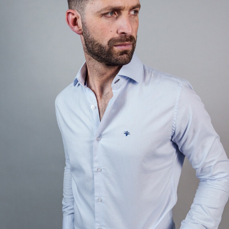 CAMISA LUXURY Celeste espigado