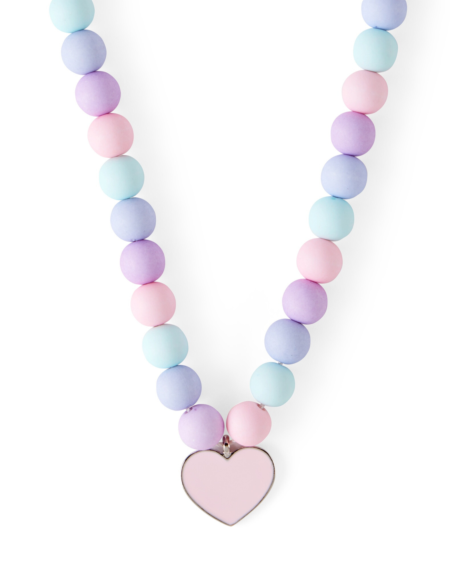 Collar de cuentas y dije corazón Sin color