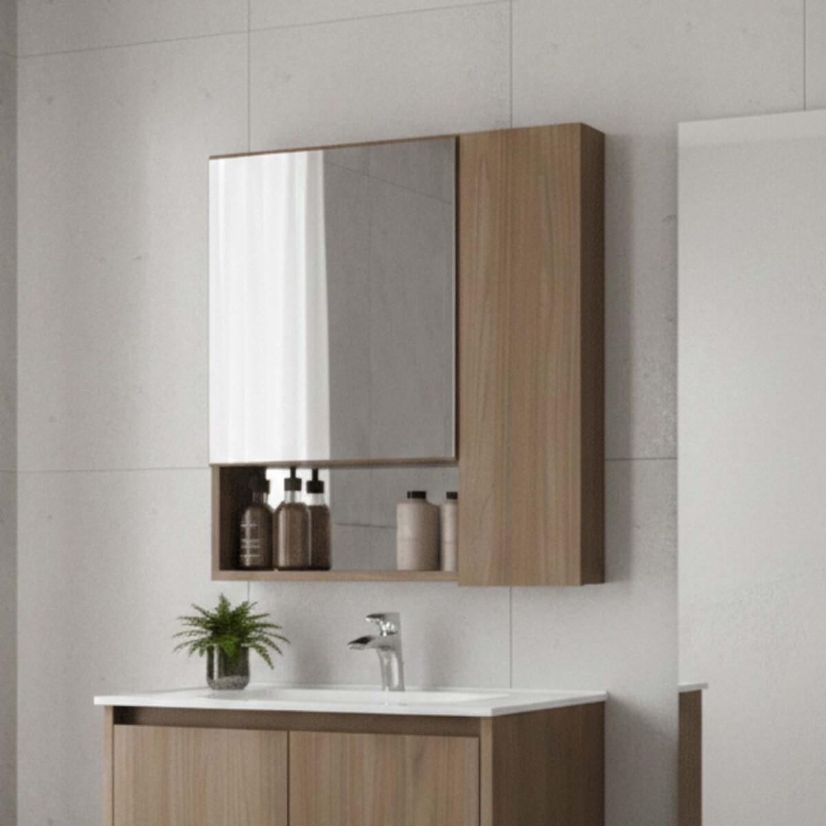 ESPEJO BOTIQUIN - MDF MARRON ALTUS 