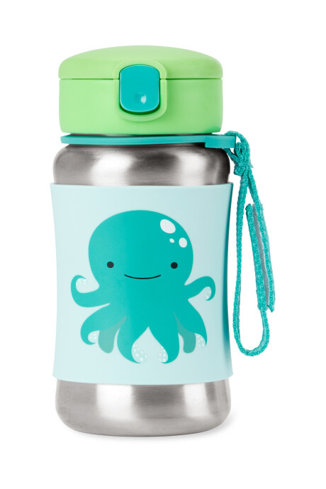 Botella de acero inoxidable con sorbito, diseño pulpo Botella de acero inoxidable con sorbito, diseño pulpo