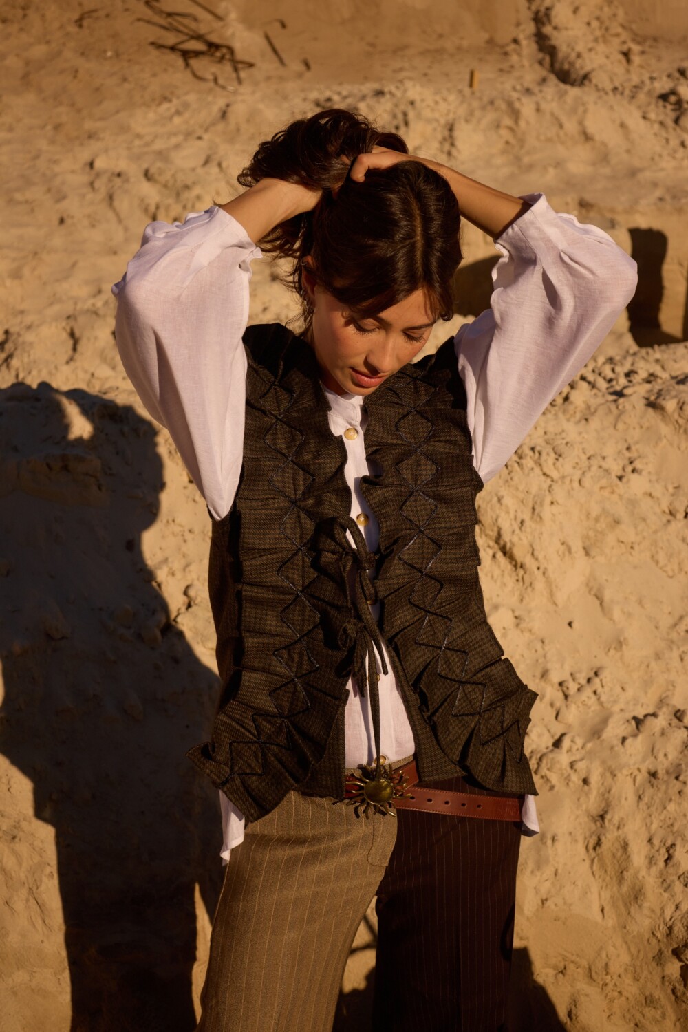 Dancing Queen Vest Tweed Verde / Negro