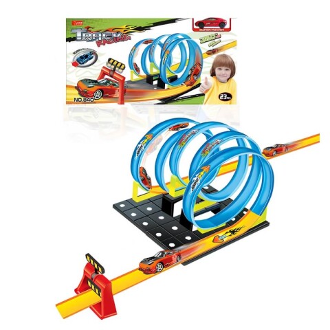 3x2 Pista de auto c/lanzador c/5 vueltas c/ Auto en Caja 47. 3x2 Pista De Auto C/lanzador C/5 Vueltas C/ Auto En Caja 47.