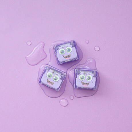 Juego de Baño X4 Cubos Iluminados Glo Pals Activados Agua Violeta
