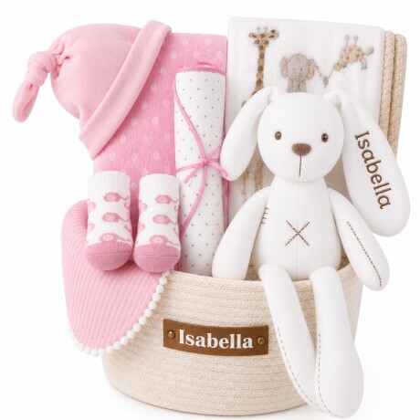 Cesta Nacimiento Cone-Cone Personalizada – Rosa Cesta Nacimiento Cone-Cone Personalizada – Rosa