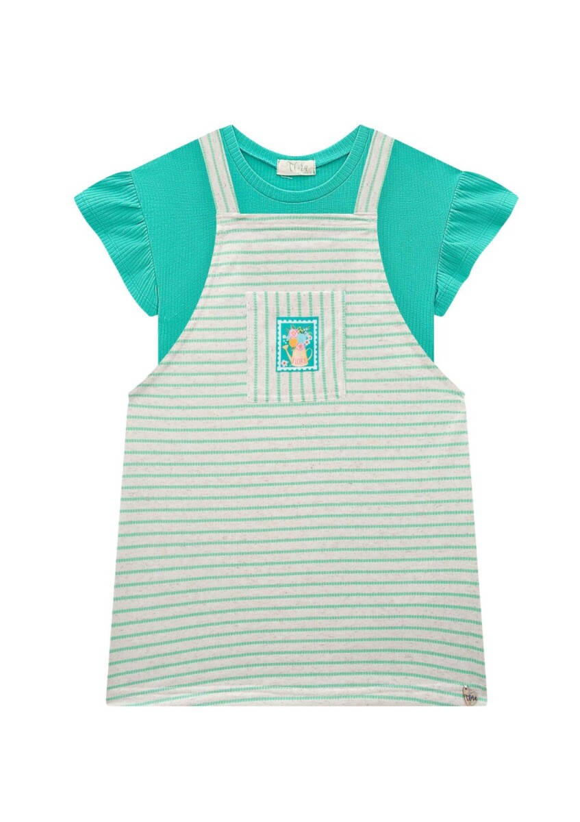 Blusa Manga Corta y Overol 