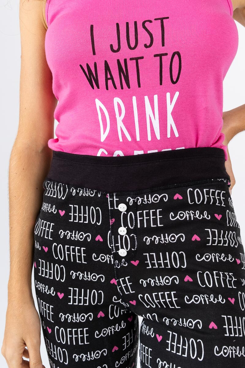 PIJAMA DE MUSCULOSA Y PANTALON LARGO FUCSIA