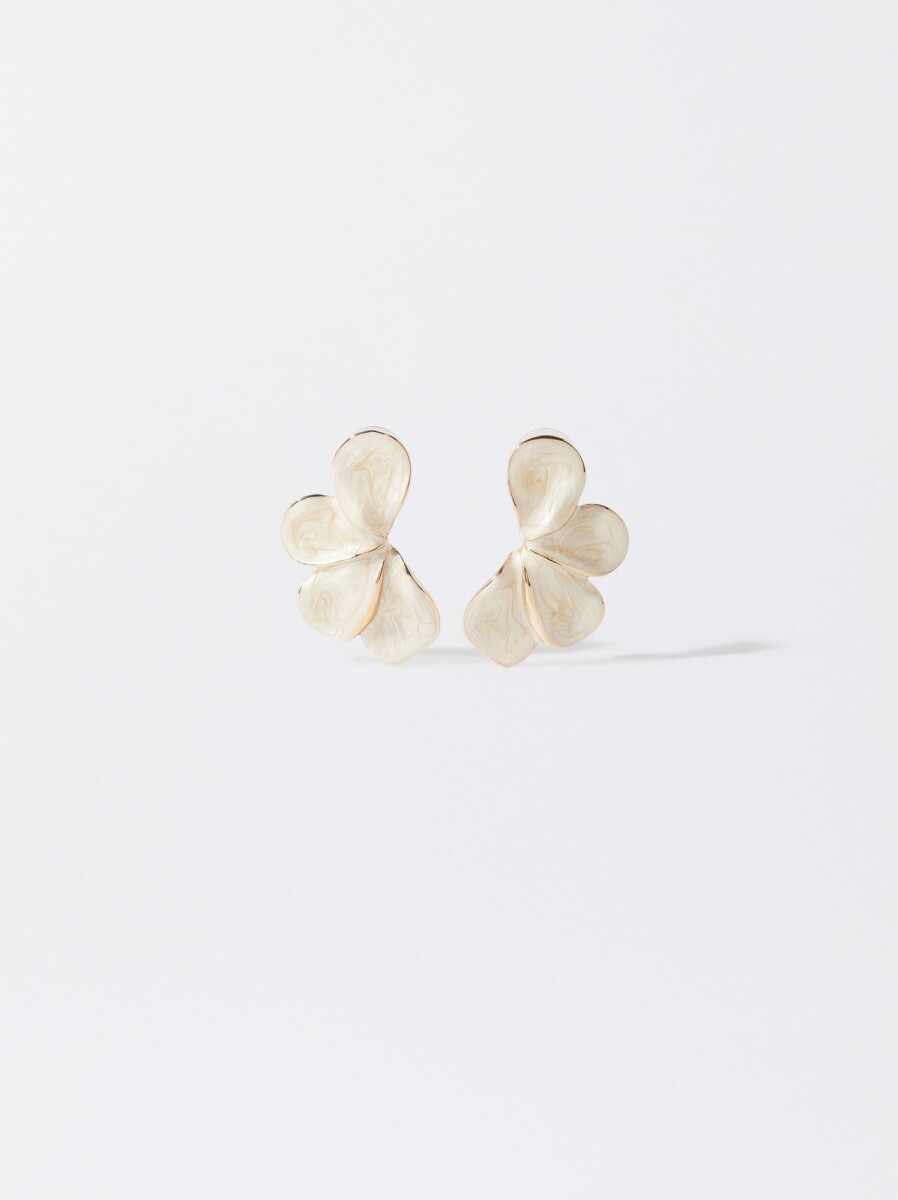 Pendientes Esmaltados - beige 