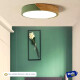 Luminaria Plafon Led Diám 30cm Metal Y Madera Luz cálida Verde