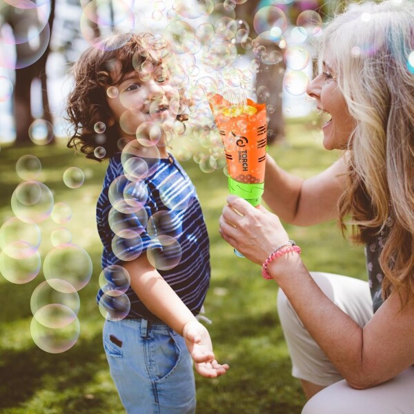 Antorcha Burbujero Infantil Niños Tiktok Electrico Recargabl Variante Color Naranja