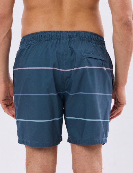 SHORT DE BAÑO RAYADO Azul