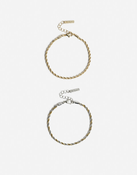 Pulseras Flexibles Sets Metal Set De Pulseras Flexibles Biplating - Dorado