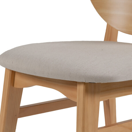 Silla Cleo - Cedro - Respaldo laminado - Tela Rústica Natural 93