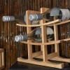 Vinera soporte 9 botellas de vino madera bambú Vinera soporte 9 botellas de vino madera bambú