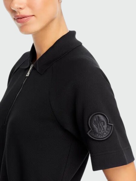 Vestido de algodón con cierre Negro