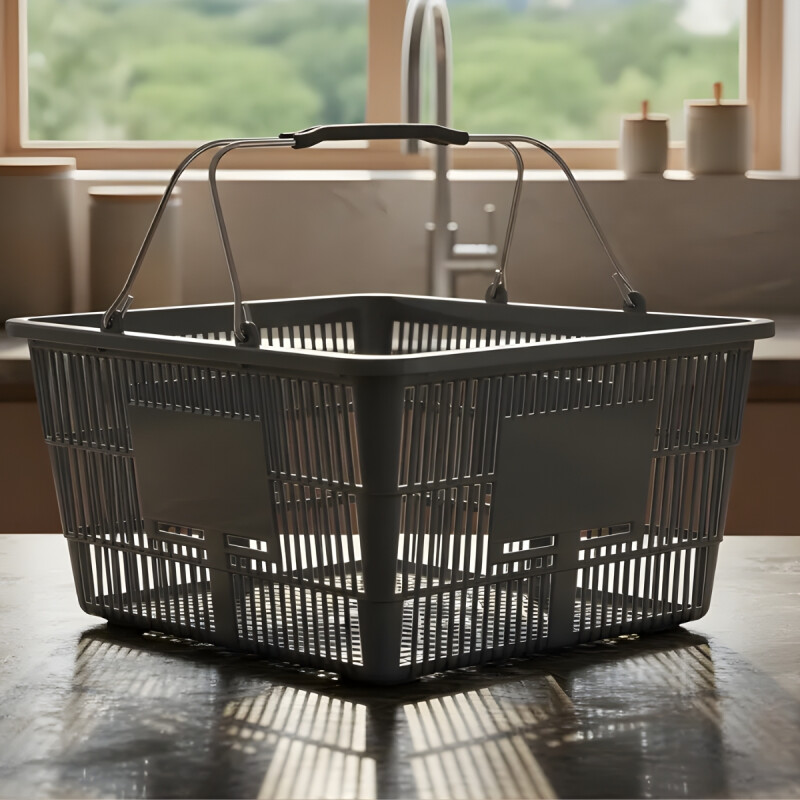 Canasto supermercado GRIS OSCURO